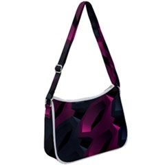 Illustration Hexagon Geometric Art Design Zip Up Shoulder Bag