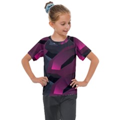 Illustration Hexagon Geometric Art Design Kids  Mesh Piece Tee