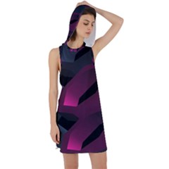 Illustration Hexagon Geometric Art Design Racer Back Hoodie Dress