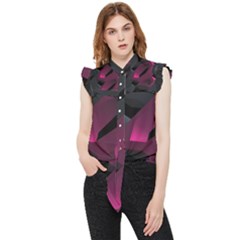 Illustration Hexagon Geometric Art Design Frill Detail Shirt