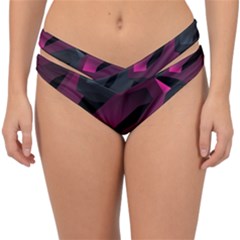 Illustration Hexagon Geometric Art Design Double Strap Halter Bikini Bottom