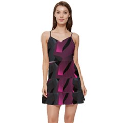 Illustration Hexagon Geometric Art Design Short Frill Dress