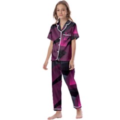 Illustration Hexagon Geometric Art Design Kids  Satin Short Sleeve Pajamas Set