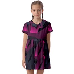 Illustration Hexagon Geometric Art Design Kids  Asymmetric Collar Dress