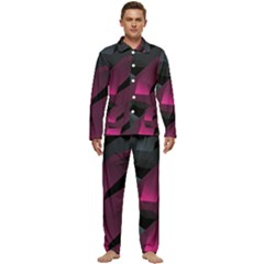 Illustration Hexagon Geometric Art Design Men s Long Sleeve Velvet Pocket Pajamas Set