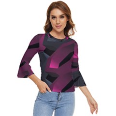 Illustration Hexagon Geometric Art Design Bell Sleeve Top