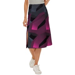 Illustration Hexagon Geometric Art Design Midi Panel Skirt