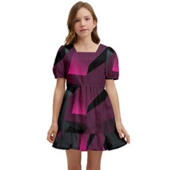 Illustration Hexagon Geometric Art Design Kids  Short Sleeve Dolly Dress