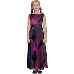 Illustration Hexagon Geometric Art Design Kids  Satin Sleeveless Maxi Dress