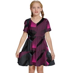 Illustration Hexagon Geometric Art Design Kids  Short Sleeve Tiered Mini Dress