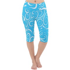 Illustration Scribble Reason Design Pattern Lightweight Velour Cropped Yoga Leggings