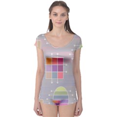 Illustration Pastel Shape Geometric Boyleg Leotard  by Wegoenart