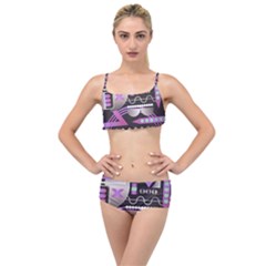 Illustration Background Abstract Geometric Layered Top Bikini Set