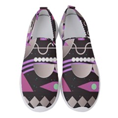 Illustration Background Abstract Geometric Women s Slip On Sneakers by Wegoenart