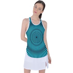 Illusion Geometric Background Racer Back Mesh Tank Top