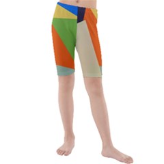 Illustration Colored Paper Abstract Background Kids  Mid Length Swim Shorts by Wegoenart
