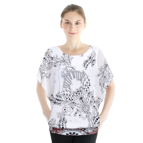 Im Fourth Dimension Black White 34 Batwing Chiffon Blouse by imanmulyana