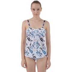 Im Fourth Dimension Colour 35 Twist Front Tankini Set by imanmulyana