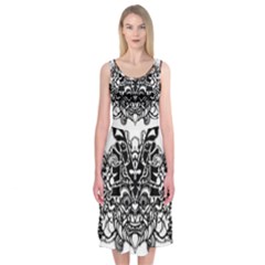 Im Fourth Dimension Black White 35 Midi Sleeveless Dress by imanmulyana