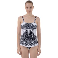 Im Fourth Dimension Black White 35 Twist Front Tankini Set by imanmulyana