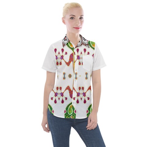 Im Fourth Dimension Colour 36 Women s Short Sleeve Pocket Shirt by imanmulyana