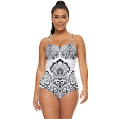 Im Fourth Dimension Black White 40 Retro Full Coverage Swimsuit by imanmulyana