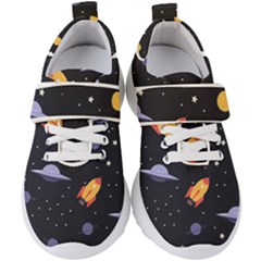 Cosmos Rocket Spaceships Ufo Kids  Velcro Strap Shoes by Wegoenart