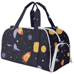 Cosmos Rocket Spaceships Ufo Burner Gym Duffel Bag by Wegoenart