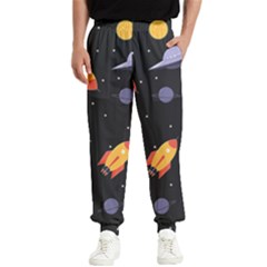 Cosmos Rocket Spaceships Ufo Men s Elastic Waist Pants by Wegoenart