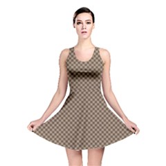 Brown Square Squares Template Background Diamond Pattern Reversible Skater Dress