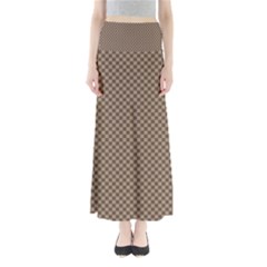 Brown Square Squares Template Background Diamond Pattern Full Length Maxi Skirt by Wegoenart