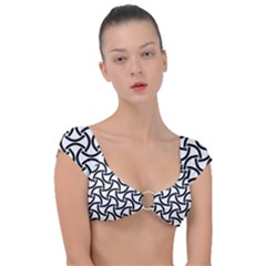 Background Monochrome Geometric Cap Sleeve Ring Bikini Top by Wegoenart