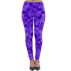 Illustration Purple Triangle Purple Background Lightweight Velour Leggings by Wegoenart