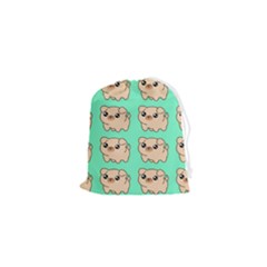 Puppy Pattern Wallpaper Dog Pet Drawstring Pouch (xs) by Wegoenart