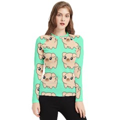 Puppy Pattern Wallpaper Dog Pet Women s Long Sleeve Rash Guard by Wegoenart