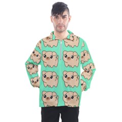 Puppy Pattern Wallpaper Dog Pet Men s Half Zip Pullover by Wegoenart