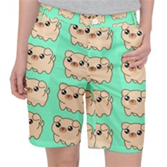 Puppy Pattern Wallpaper Dog Pet Pocket Shorts by Wegoenart