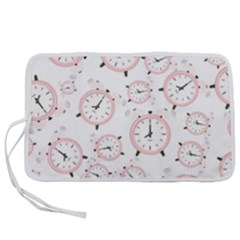 Illustration Background Pattern Texture Clock Pen Storage Case (m)