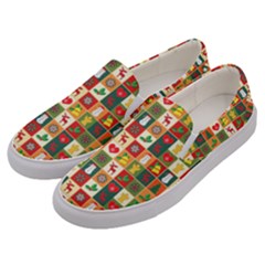 Illustration Template Christmas Pattern Men s Canvas Slip Ons by Wegoenart