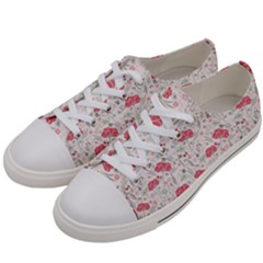 Illustration Flowers Pattern Wallpaper Floral Men s Low Top Canvas Sneakers by Wegoenart