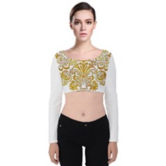 Im Fourth Dimension Colour 53 Velvet Long Sleeve Crop Top by imanmulyana