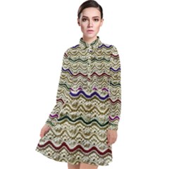 Mil Knit Long Sleeve Chiffon Shirt Dress