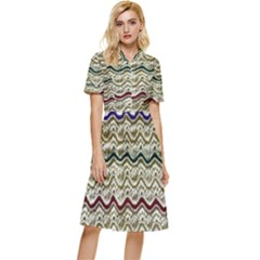 Mil Knit Button Top Knee Length Dress