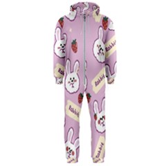 Illustration Rabbit Cartoon Background Pattern Hooded Jumpsuit (men) by Sudhe