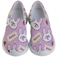 Illustration Rabbit Cartoon Background Pattern Kids Lightweight Slip Ons by Sudhe