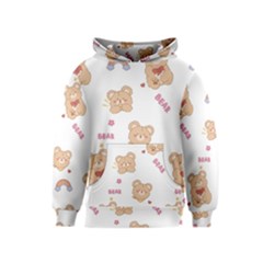 Illustrations Bear Cartoon Background Pattern Kids  Pullover Hoodie by Sudhe