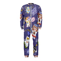 Girl Cartoon Background Pattern OnePiece Jumpsuit (Kids)