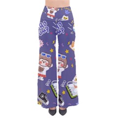 Girl Cartoon Background Pattern So Vintage Palazzo Pants