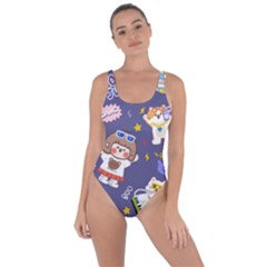 Girl Cartoon Background Pattern Bring Sexy Back Swimsuit