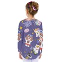 Girl Cartoon Background Pattern Kids  Long Sleeve Tee View2